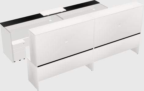 Shared u-shaped reception desks