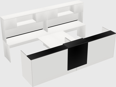Shared u-shaped reception desks
