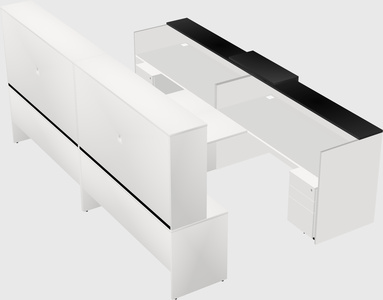 Shared u-shaped reception desks