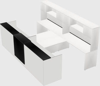 Shared u-shaped reception desks
