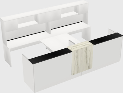 Shared u-shaped reception desks