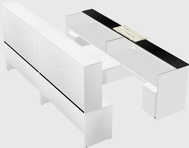 Shared u-shaped reception desks