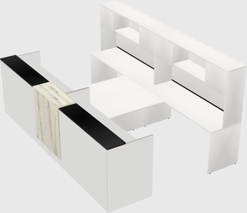 Shared u-shaped reception desks