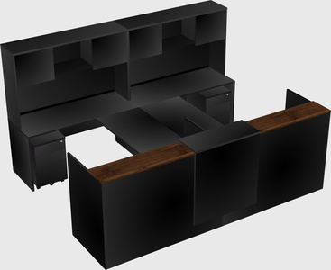 Shared u-shaped reception desks
