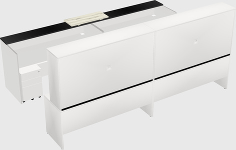 Shared u-shaped reception desks