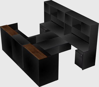 Shared u-shaped reception desks