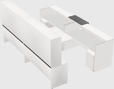 Shared u-shaped reception desks
