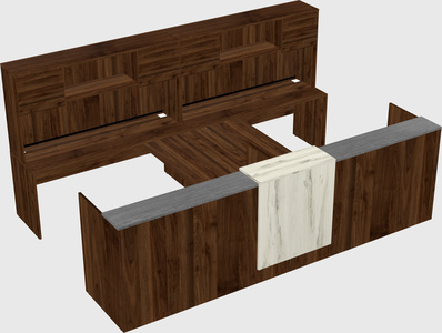 Shared u-shaped reception desks