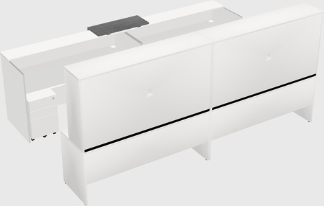 Shared u-shaped reception desks