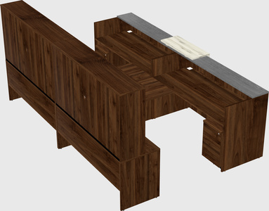Shared u-shaped reception desks