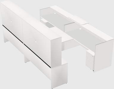 Shared u-shaped reception desks