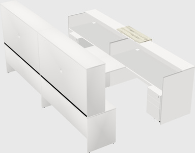Shared u-shaped reception desks