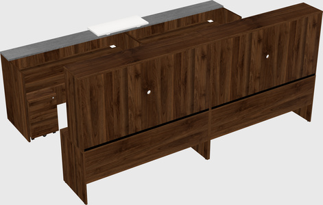 Shared u-shaped reception desks
