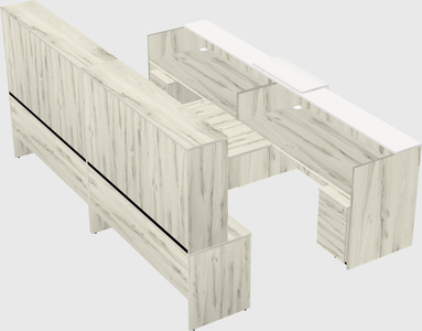 Shared u-shaped reception desks
