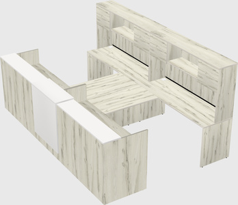 Shared u-shaped reception desks