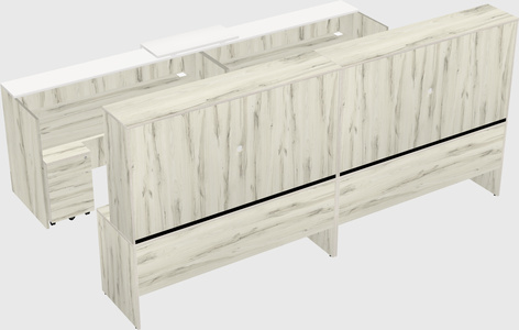 Shared u-shaped reception desks