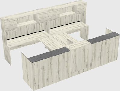 Shared u-shaped reception desks
