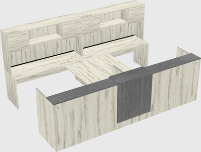 Shared u-shaped reception desks
