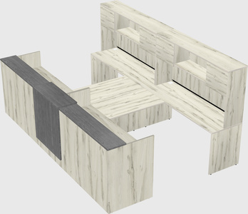 Shared u-shaped reception desks