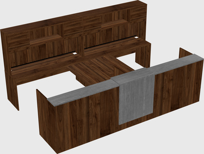 Shared u-shaped reception desks