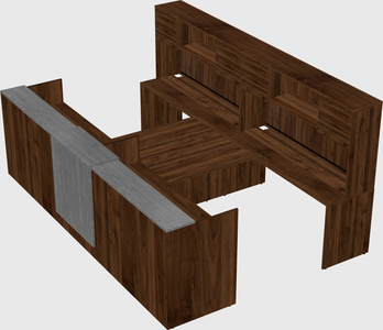 Shared u-shaped reception desks