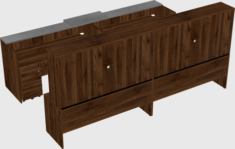 Shared u-shaped reception desks