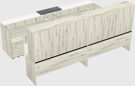 Shared u-shaped reception desks