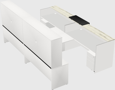 Shared u-shaped reception desks