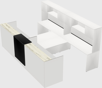 Shared u-shaped reception desks