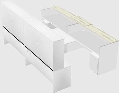 Shared u-shaped reception desks