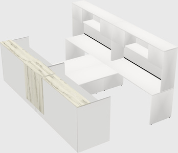 Shared u-shaped reception desks