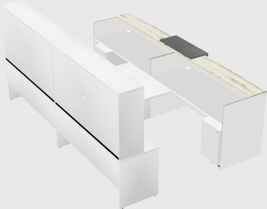 Shared u-shaped reception desks