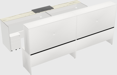 Shared u-shaped reception desks