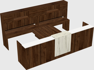 Shared u-shaped reception desks