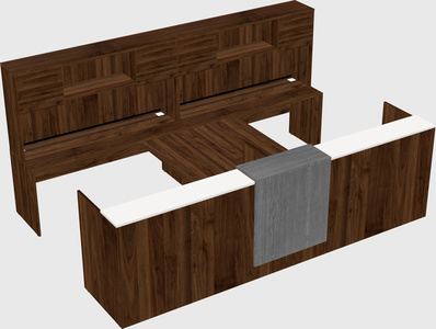 Shared u-shaped reception desks