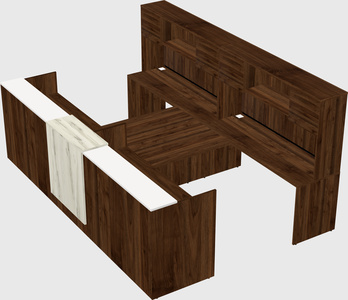 Shared u-shaped reception desks
