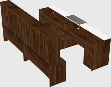 Shared u-shaped reception desks