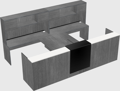 Shared u-shaped reception desks