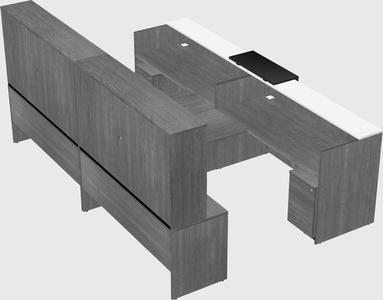 Shared u-shaped reception desks