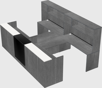 Shared u-shaped reception desks