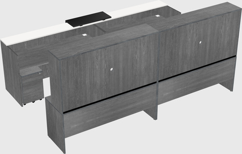Shared u-shaped reception desks