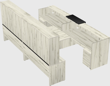 Shared u-shaped reception desks