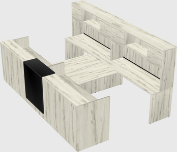 Shared u-shaped reception desks
