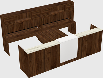 Shared u-shaped reception desks