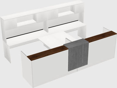 Shared u-shaped reception desks