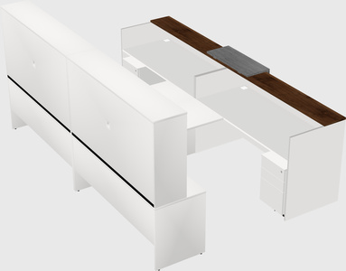 Shared u-shaped reception desks