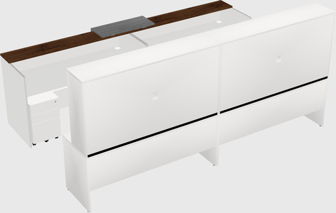Shared u-shaped reception desks