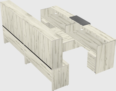 Shared u-shaped reception desks