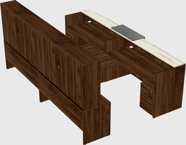 Shared u-shaped reception desks