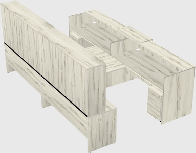 Shared u-shaped reception desks